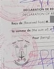 Quittance des droits d'enregistrement du registre de commerce